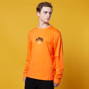 Batman Embroidered Chest Long Sleeve T-Shirt - Orange