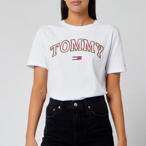 Tommy Jeans Women's Neon Collegiate T-Shirt - Classic White