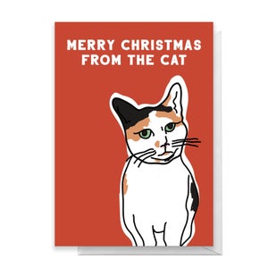 Merry Christmas From The Cat Greetings Card