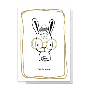Let It Snow Rabbit Greetings Card