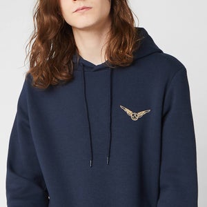 Harry Potter Golden Snitch Unisex Embroidered Hoodie - Navy
