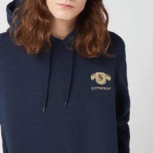 Harry Potter Slytherin Unisex Embroidered Hoodie - Navy