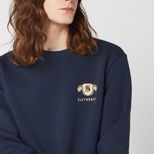 Harry Potter Slytherin Unisex Embroidered Sweatshirt - Navy