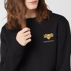 Harry Potter Hufflepuff Unisex Embroidered Sweatshirt - Black