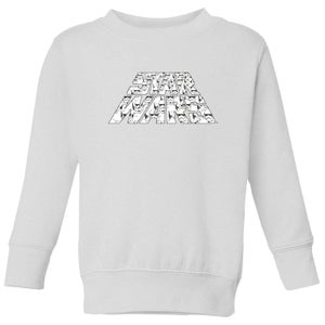 Star Wars The Rise Of Skywalker Trooper Filled Logo Kids' Sweatshirt - White