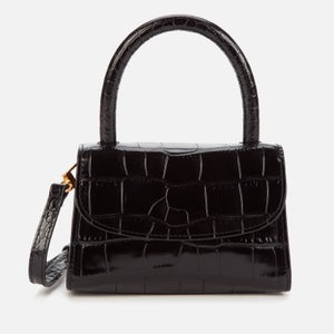 BY FAR Women's Mini Croco Top Handle Bag - Black