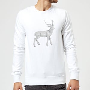 Glitter Stag Sweatshirt - White