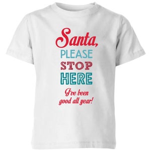 Stop here santa Kids' T-Shirt - White