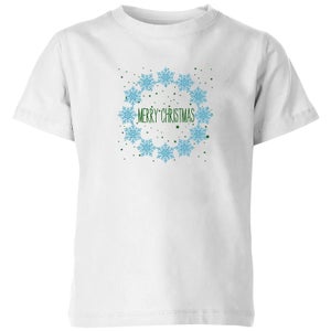 Merry Christmas flakes Kids' T-Shirt - White