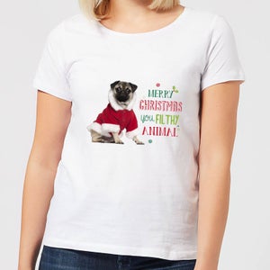 Christmas Pug Women's T-Shirt - White