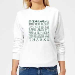 Dear Santa Women's Sweatshirt - White