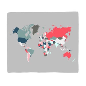 Dark World Map Fleece Blanket