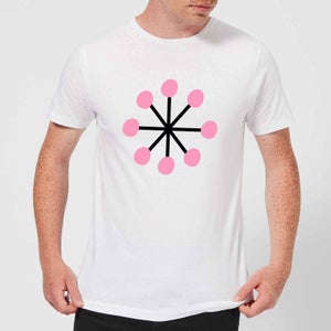 Pink Snowflake Men's T-Shirt - White