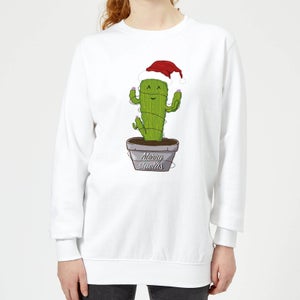 Merry Cactus Women's Sweatshirt - White