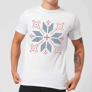 Cross Stitch Festive Shape Men's T-Shirt - White