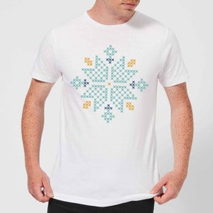 Cross Stitch Snow Flake Men's T-Shirt - White