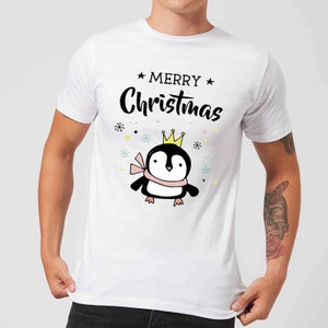 Merry Christmas Penguin Men's T-Shirt - White