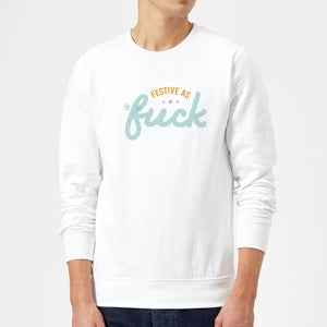 Cross Stitch Festive As Fuck Sweatshirt - White