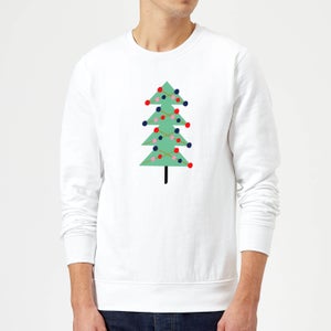Christmas Tree With Lights Sweatshirt - White