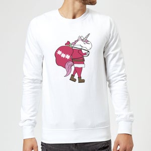 Unicorn Santa Sweatshirt - White