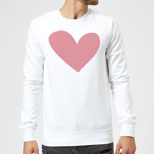 Cross Stitch Heart Sweatshirt - White
