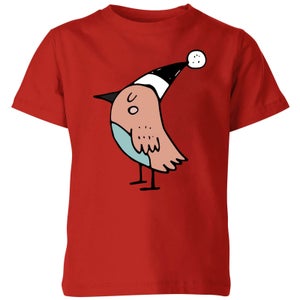 Festive Robin Kids' T-Shirt - Red