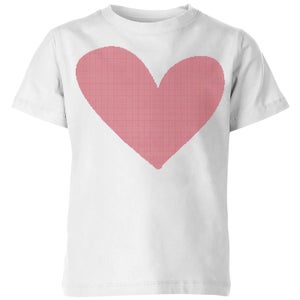 Cross Stitch Heart Kids' T-Shirt - White