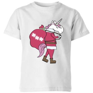 Unicorn Santa Kids' T-Shirt - White