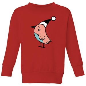 Festive Robin Kids' Sweatshirt - Red