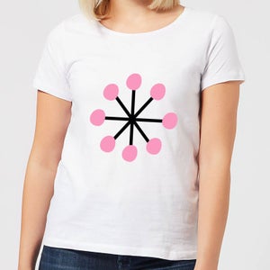 Pink Snowflake Women's T-Shirt - White