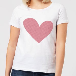 Cross Stitch Heart Women's T-Shirt - White