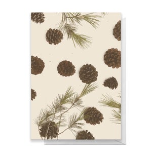 Pine Cone Merry Christmas Greetings Card