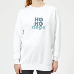Cross Stitch Ho Ho Nope Women's Sweatshirt - White