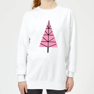 Triangle Christmas Tree Women's Sweatshirt - White