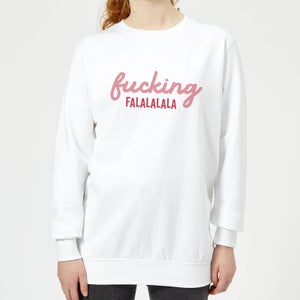 Cross Stitch Fucking Falalalalalala Women's Sweatshirt - White
