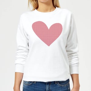 Cross Stitch Heart Women's Sweatshirt - White