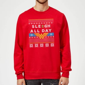 Wonder Woman 'Sleigh All Day Christmas Sweatshirt - Red