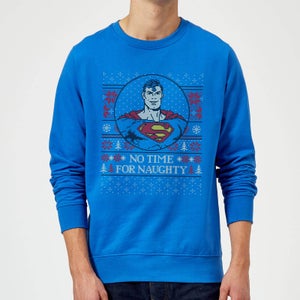Superman Core May Your Holidays Be Super Christmas Sweater - Royal Blue