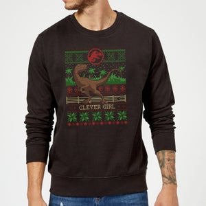 Jurassic Park Clever Girl Christmas Sweatshirt - Black