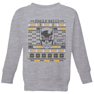 DC Comics Batman I Do Not Smell Kids' Christmas Sweater in Grey