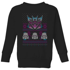 Decepticons Classic Ugly Knit Kids' Christmas Sweatshirt - Black