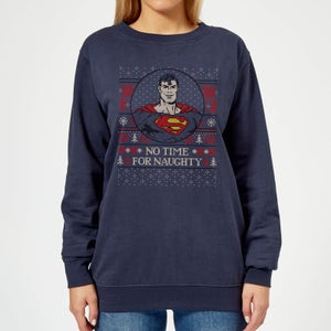 Superman May Your Holidays Be Super Women's Christmas Sweatshirt - Navy