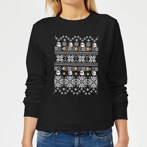 Nintendo Super Mario Retro Boo Women's Christmas Sweatshirt - Black