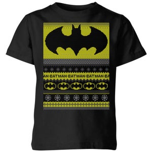 DC Comics Batman Kids' Christmas T-Shirt in Black