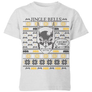 DC Comics Batman I Do Not Smell Kids' Christmas T-Shirt in Grey