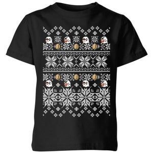 Nintendo Super Mario Retro Boo Kids' Christmas T-Shirt - Black