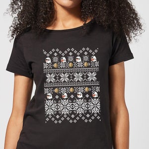 Nintendo Super Mario Retro Boo Women's Christmas T-Shirt - Black