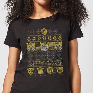 T-Shirt Bumblebee Classic Ugly Knit Christmas - Nero - Donna