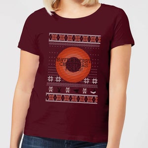 Looney Tunes Knit Women's Christmas T-Shirt - Burgundy