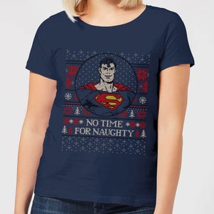 Superman May Your Holidays Be Super Women's Christmas T-Shirt - Navy
